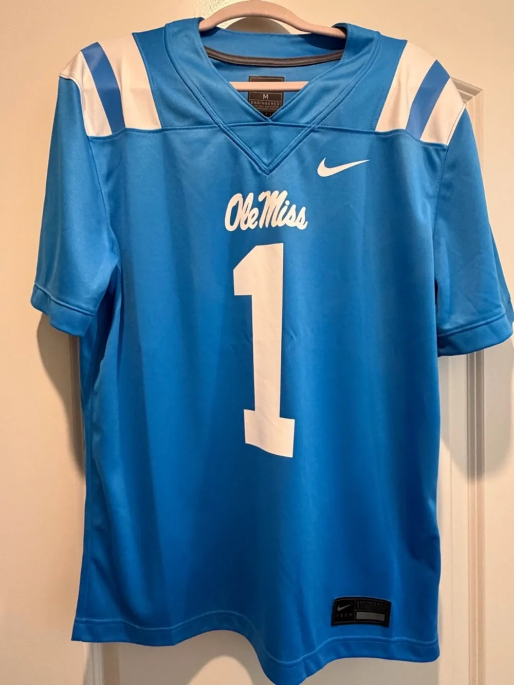Nike Ole Miss Bright Blue #1 Football Jersey - Men's - Picture 4 of 6